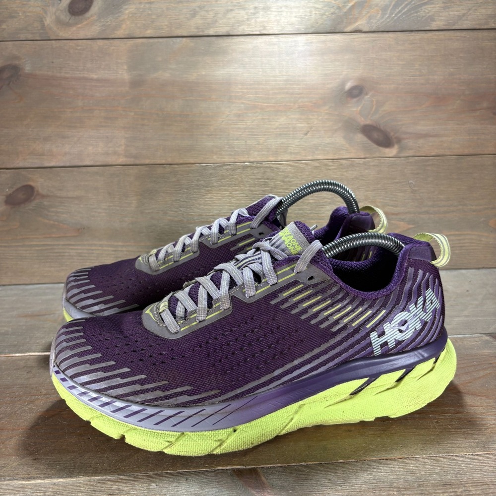 Hoka One One Clifton 5 Womens size 8.5 shoes Purple Lace Up Running sneakers